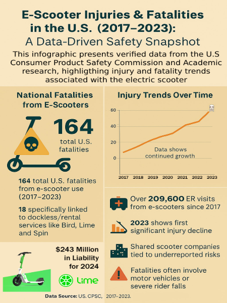 Slide titled ‘Micro Mobility – A $30 Billion Industry With a Safety Crisis’ features a data snapshot of U.S. e-scooter injuries and fatalities from 2017 to 2023. Infographic shows 164 total U.S. fatalities, over 209,600 ER visits, and injury trends increasing over time. Notes underreporting and shared scooters’ link to injury risks. • Shared mobility (scooters, e-bikes, Segways) is booming • Liability insurance is devouring up to approximately 30% of operator revenue • Major cities are banning unsafe systems • Lime in 2024 paid approximately $243 Million for liability risk of their $810 million gross bookings. Liability insurance insurance cost are impacting micro mobility companies like lime. Insurance costs are increasing an average of 1/3 annually since 2018. Major cities are banning unsafe providers of micro mobility. At the end of 2024 lime had 160 pending lawsuits in the US courts.